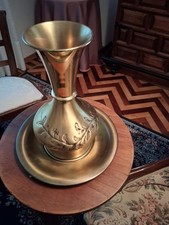 Vaso puro ottone con piatto - vaso,