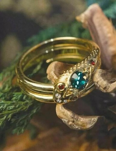 Anello serpente smeraldo verde - smeraldo,