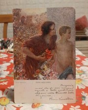 Cartolina Fiori agli eroi (Plinio Nomellini) 1915 Viaggiata