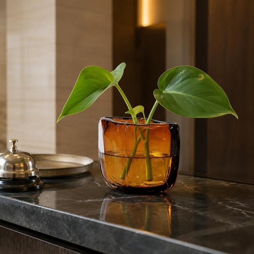 Vaso cristallo ambrato - cristallo,