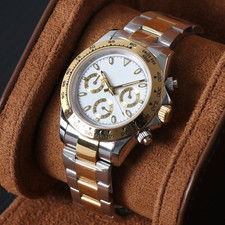 Seikmod Gold Panda VK63 Chrono | Zaffiro | Acciaio 2 Toni | 5ATM Automatico Lusso