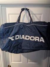 BORSA BORSONE VINTAGE DIADORA CALCIO TENNIS NYLON 28"x12"x12" blu bianco