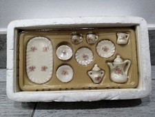 SET MINI SERVIZIO DA TE' PORCELLANA CASA DELLE BAMBOLE NUOVO