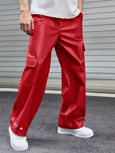 Pantalone cargo vera pelle