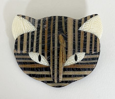 Lea Stein Cat Brooch in