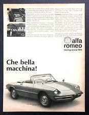 Pubblicità stampa Alfa Romeo Duetto Spider Cabrio 1968 foto "Che Bella Macchina"