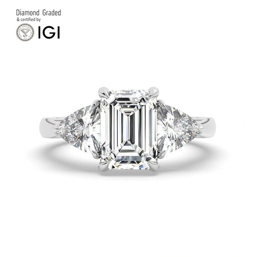 Emerald diamond trilogy - trilogy, ring