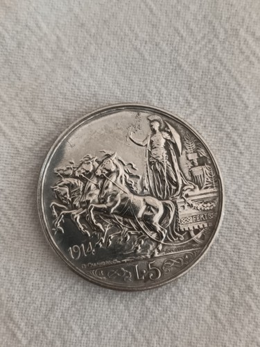 Moneta lire 1914 quadriga - moneta,