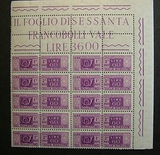 1955 Italia Blocco 10 Valori