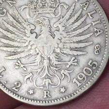 ?  MONETA COIN REGNO D'ITALIA RE VITTORIO EMANUELE III° DUE 2 LIRE 1905  AQUILA