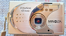 Konica Minolta DiMAGE G400 fotocamera digitale vintage con scatola AS-IS - LEGGI