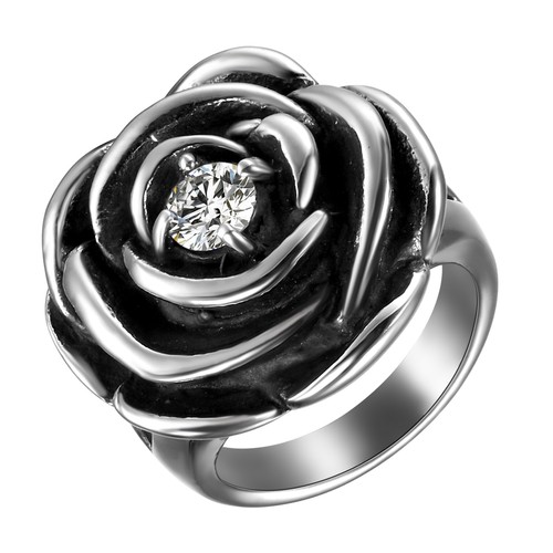 Anello donna nero argento