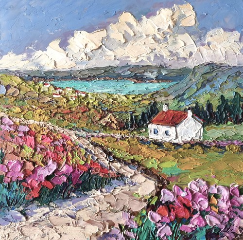 Quadro olio cottage irlandese