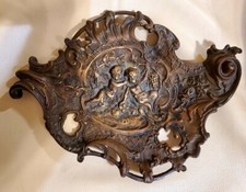 Piatto decorativo in bronzo antico autentico dei primi anni del 1900