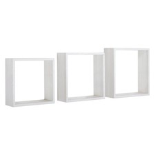 SET 3 CUBI MENSOLE PARETE ROVERE SBIANCATO SCAFFALE SALOTTO CAMERA INCUBO SLIM