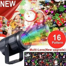 Proiettore Natalizio LED Rotante 16 Motivi USB RGB - Luci Natale Interno/Esterno