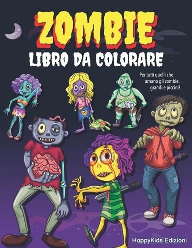 Zombie libro colorare - zombie,