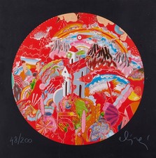 Luca Alinari “Dentro l'omino di burro” serigrafia polimaterica su cartone 2003