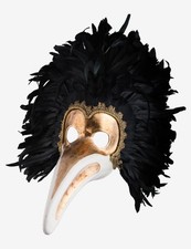 Medico della Peste con Piume Maschera Veneziana Originale Artigianale Fatta A Ve