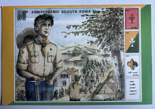 Cartolina scout con annullo - cartolina, 50