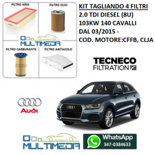 KIT TAGLIANDO 4 FILTRI AUDI Q3 8U 2.0 2000 TDI DIESEL 103KW 140 CV CAVALLI CFFB