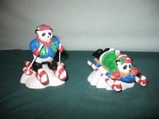(2) FIGURINE NATALIZIE VINTAGE 1993 HOUSE OF LLOYD PANDA - SCI E SLITTINO