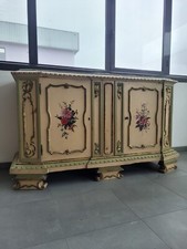 Comò Laccato / Dipinto In Stile Veneziano 900