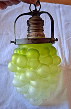 ANTICA LAMPADA IN VETRO D'UVA A SOSPENSIONE ART NOUVEAU 25 X 12 CM VEDI FOTO