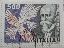 Francobollo Italia 1983: Ernesto Teodoro Moneta 