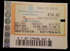 GIU 2008 SPLENDIDA   MARCA  da BOLLO  da Euro 14,62  ( 14,62) USATA  24.06.2008°