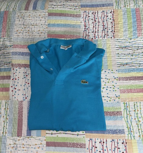 Polo lacoste azzurra 1980s - polo,