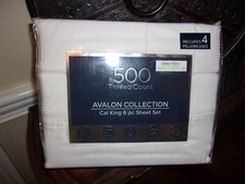 Set lenzuola Avalon Collection avorio 500TC California King nuove con scatola 6 pezzi