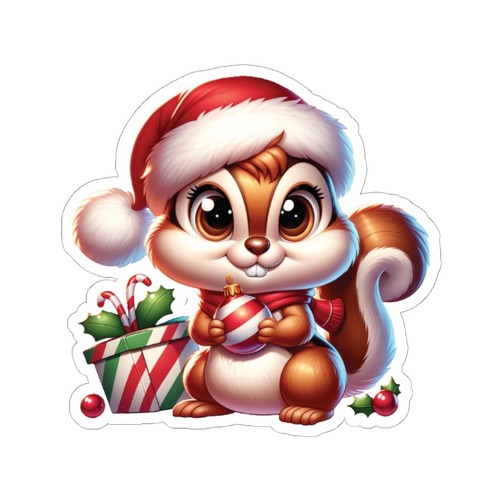 Festive squirrel stickers - squirrel,