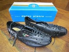 NOS VINTAGE DETTO PIETRO SCARPE CICLISMO PISTA STRADA TACCHETTI - TAGLIA 40 - NERE