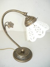 Lampada per comodino camera da letto in ottone brunito abat-jour ceramica