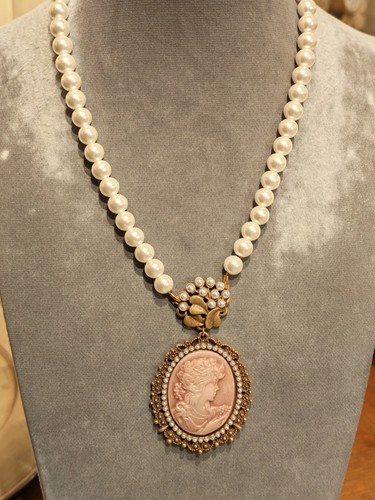 Collana vintage con cammeo per - vintage,