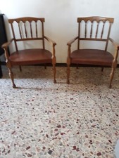  2 Sedie poltroncine Vintage in legno anni 40/50 imbottite. In OTTIMO Stato.