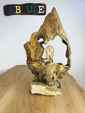 Lampada da tavolo Abat jour con radice d'albero luce LED E27  artigianale Italy