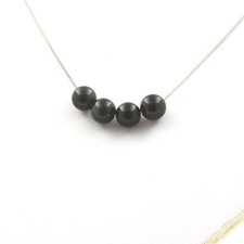 Collana 4 Perle Ossidiana Nera