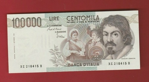 100000 lire caravaggio - lire,