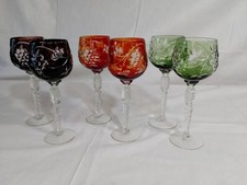 Bicchieri 6 Cristallo Piombo Boemia Molati A Mano Cm22