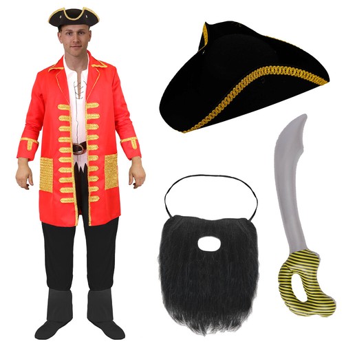 Cappotto pirata rosso adulto - cappotto,