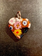 Rare Pendentif Cœur Verre De