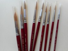 N. 8 Pennelli  pelo di bue a fiamma a manico corto