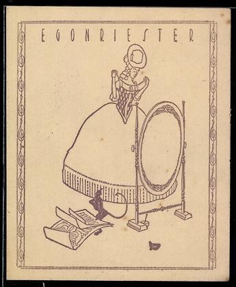 Exlibris egon riester dame - riester,,