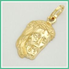 Ciondolo in ORO Giallo 18 kt 750 Testa Volto di Gesù Cristo Religioso Uomo Donna