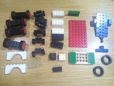 Lotto Lego Classic anni 70 mattoncini ruote finestre carro rimorchio gancio arco