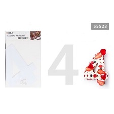 STAMPO TORTE DOLCI A FORMA DI NUMERO 4 10 POLLICI STRUMENTO TAGLIO STENCIL 55523