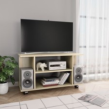 Mobile TV con Ruote Bianco