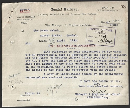 India 1942 telegramma - 1942,